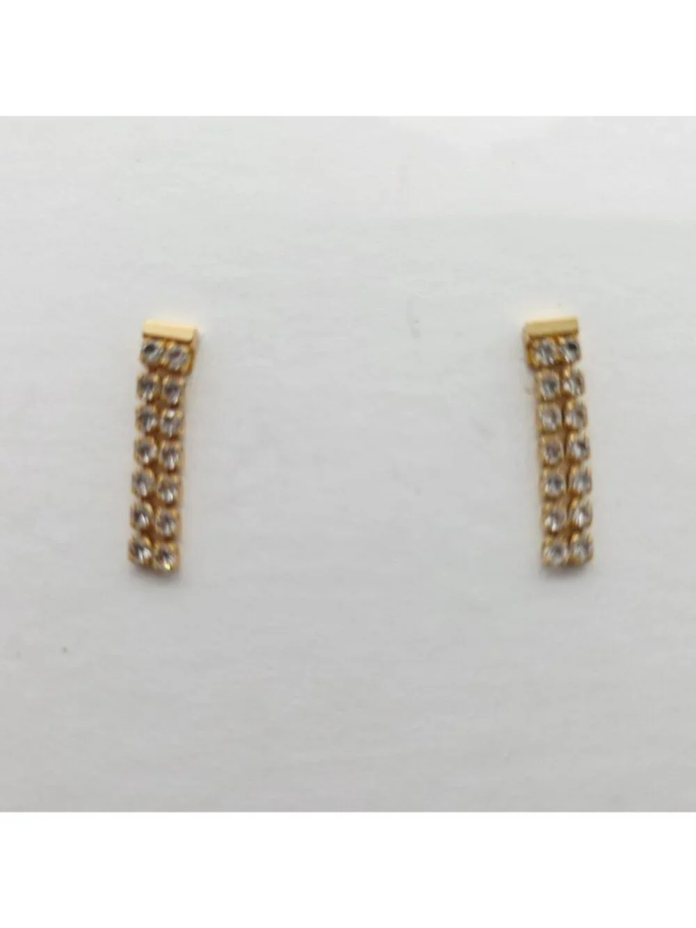 Monet Gold-Tone Rhinestone Drop Earrings With Stud Backings 1